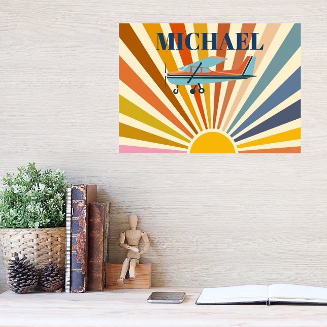Vintage Airplane Cessna Retro Sunset Custom Poster (Creator Uploaded)