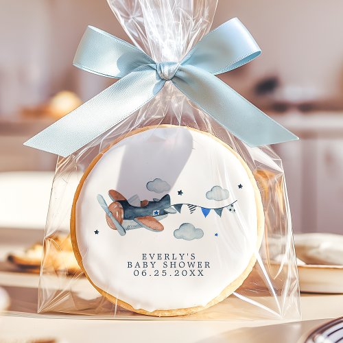 Baby Shower Treats 5 Vintage Airplane Clouds Watercolor Baby Shower Sugar Cookie