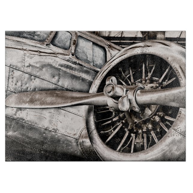 Vintage Airplane Cutting Board (Front)