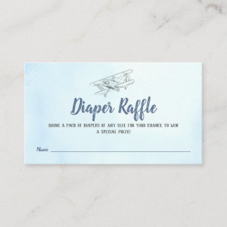 Vintage Airplane Diaper Raffle Enclosure Card