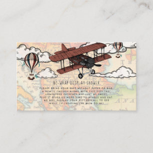Vintage Airplane Display Shower Invitation Insert
