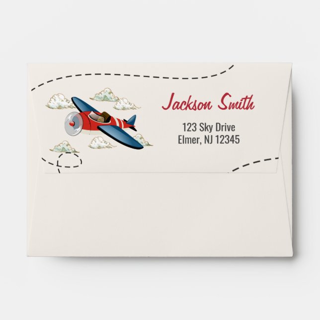 Vintage Airplane Envelope (Back (Top Flap))