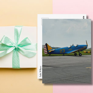 Vintage Airplane Fairchild PT-19 Aviation Birthday Postcard