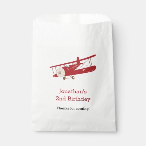 Vintage Airplane Favor Bags Personalized