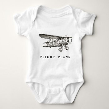 Vintage Airplane  Flight Plans Baby Bodysuit by JoyMerrymanStore at Zazzle