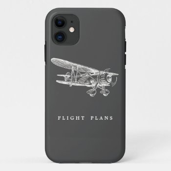 Vintage Airplane  Flight Plans Iphone 11 Case by JoyMerrymanStore at Zazzle