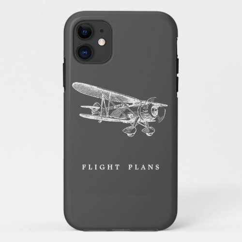 Vintage Airplane Flight Plans iPhone 11 Case