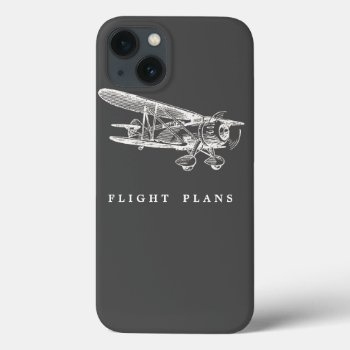 Vintage Airplane  Flight Plans Iphone 13 Case by JoyMerrymanStore at Zazzle