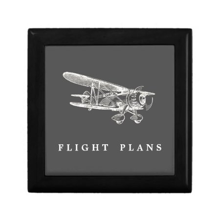 Vintage Airplane, Flight Plans Gift Box
