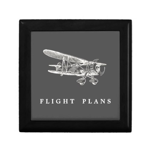 Vintage Airplane Flight Plans Gift Box