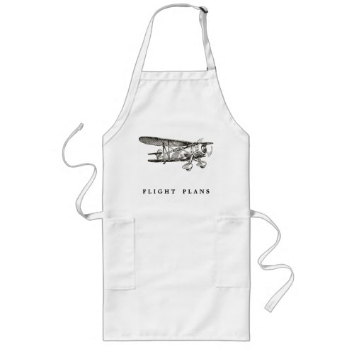 Vintage Airplane Flight Plans Long Apron