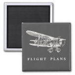 Vintage Airplane, Flight Plans Magnet at Zazzle