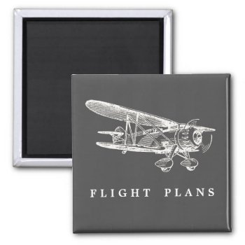 Vintage Airplane  Flight Plans Magnet by JoyMerrymanStore at Zazzle
