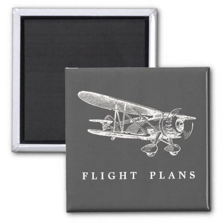 Vintage Airplane, Flight Plans Magnet