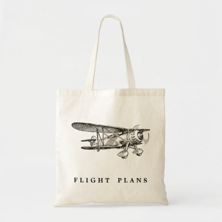 Vintage Airplane, Flight Plans Tote Bag