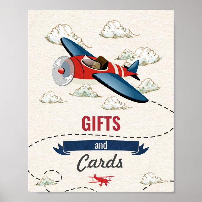 Vintage Airplane Gifts and Cards Sign (Front)