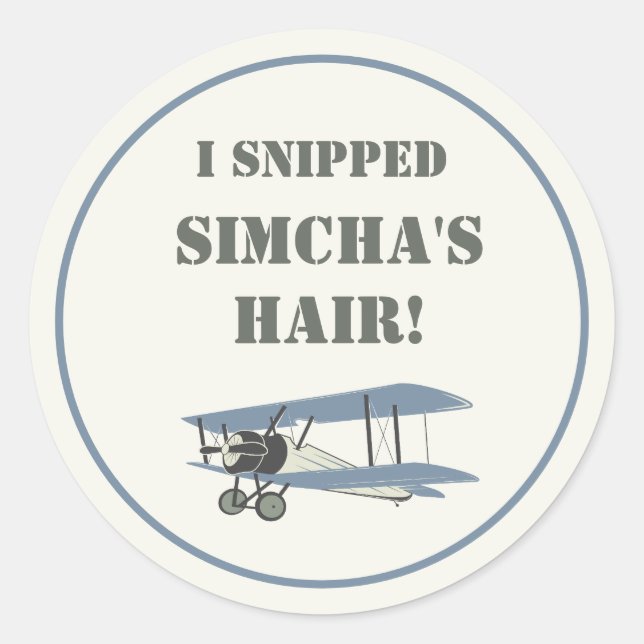 Vintage airplane "I snipped" Classic Round Sticker (Front)