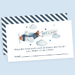 Vintage Airplane It's A  Boy Baby Diaper Raffle Enclosure Card<br><div class="desc">Vintage Airplane It's A Boy Baby Shower Diaper Raffle Enclosure Card. This design features an adorable vintage airplane. Personalize this custom design with your own text and details.</div>