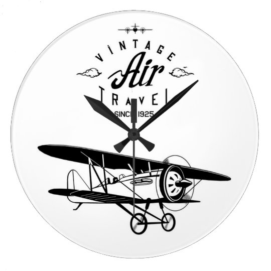 vintage airplane large clock | Zazzle.com