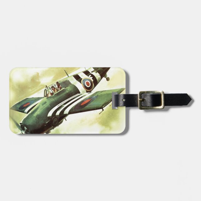 Vintage Airplane Luggage Tag (Front Horizontal)