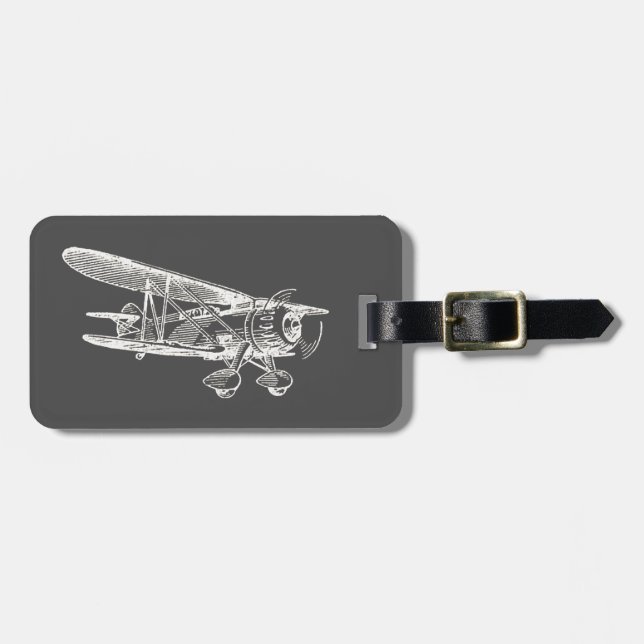 Vintage Airplane Luggage Tag (Front Horizontal)