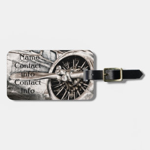 Vintage Airplane Luggage Tag