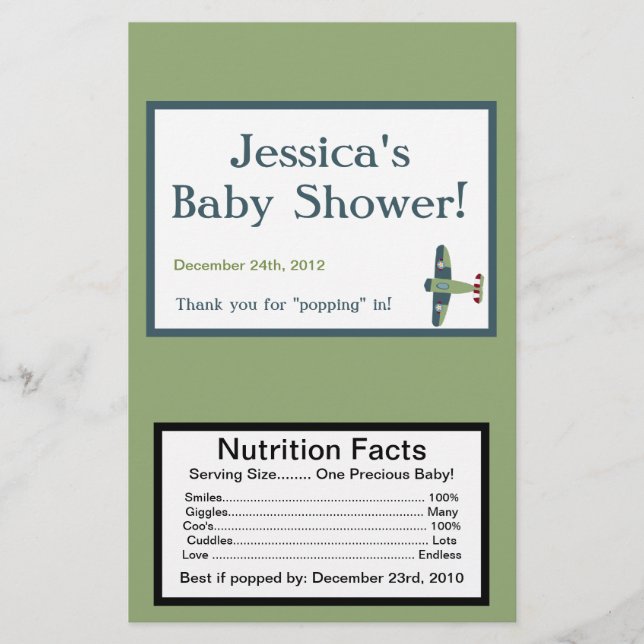 Vintage Airplane Microwave Popcorn Wrapper (Front)