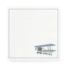 Vintage airplane napkin