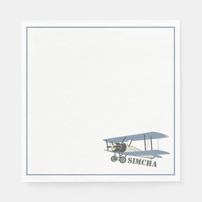 Vintage airplane napkin (Front)