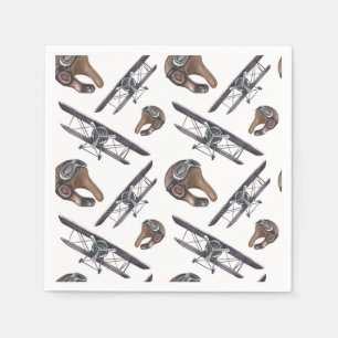 Vintage Airplane Napkins