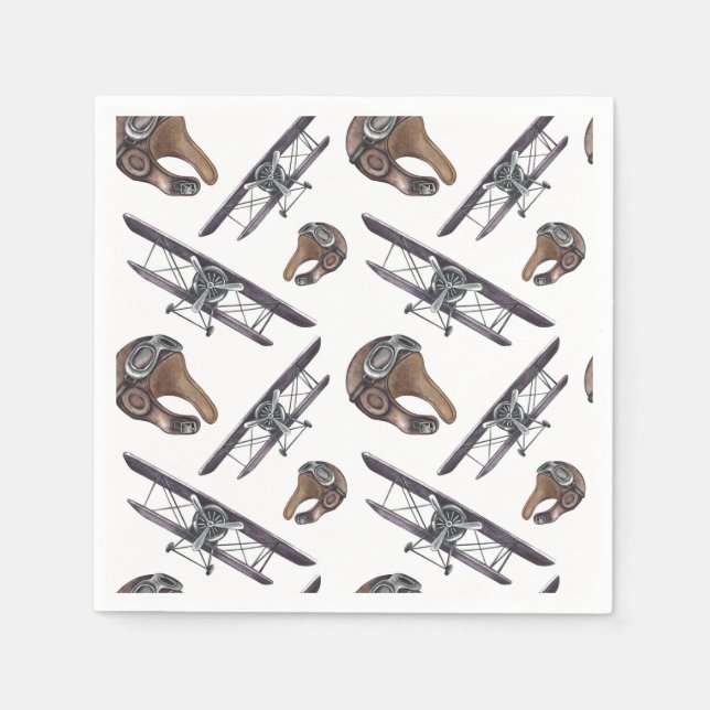 Vintage Airplane  Napkins (Front)