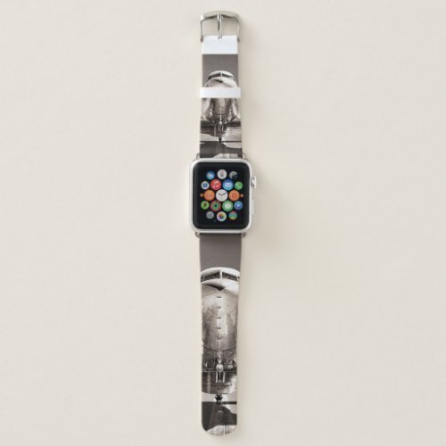 vintage airplane on a runway apple watch band