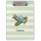 Vintage Airplane on Pastel Green Stripes