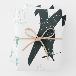Vintage Airplane Pattern Wrapping Paper Sheets