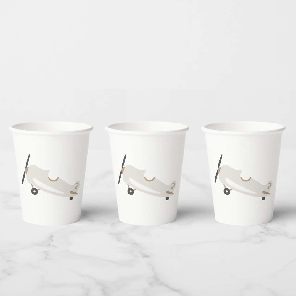 Vintage Airplane Personalised Boys Birthday Paper Cups sold by ...
