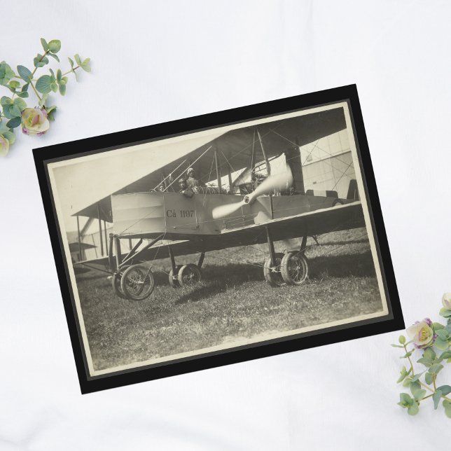 Vintage Airplane photo, Cool Aviation Birthday Postcard (Creator Uploaded)