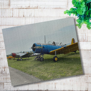 Vintage Airplane Photo Pilot Dad Birthday Aviation Jigsaw Puzzle