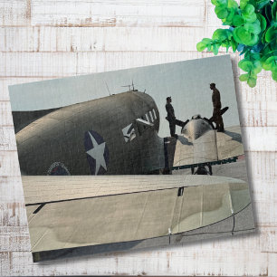 Vintage Airplane Photo Pilot Dad Birthday Aviation Jigsaw Puzzle