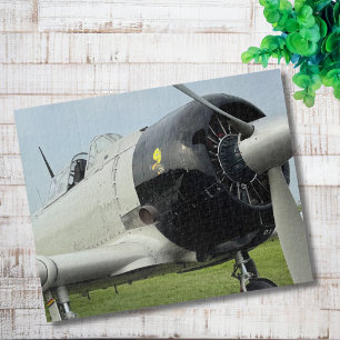 Vintage Airplane Photo Pilot Dad Birthday Aviation Jigsaw Puzzle