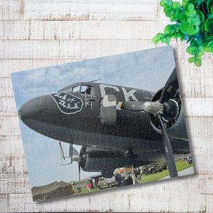 Vintage Airplane Photo Pilot Dad Birthday Aviation Jigsaw Puzzle