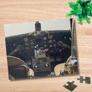 Vintage Airplane Photo Pilot Dad Birthday Aviation Jigsaw Puzzle