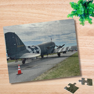 Vintage Airplane Photo Pilot Dad Birthday Aviation Jigsaw Puzzle