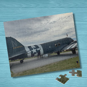 Vintage Airplane Photo Pilot Dad Birthday Aviation Jigsaw Puzzle