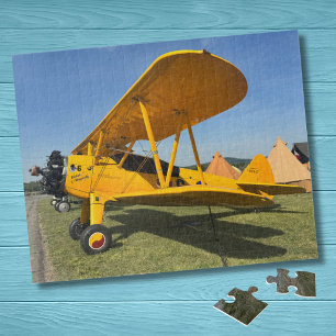 Vintage Airplane Photo Pilot Dad Birthday Aviation Jigsaw Puzzle
