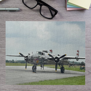 Vintage Airplane Photo Pilot Dad Birthday Aviation Jigsaw Puzzle