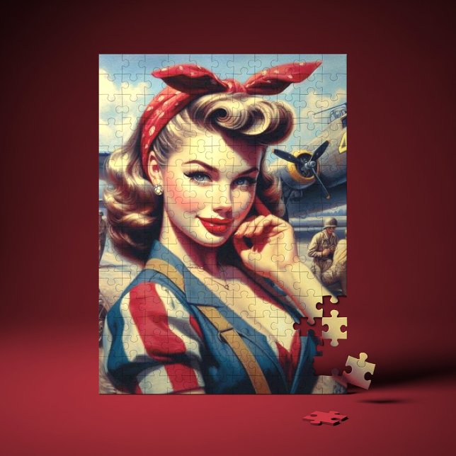 Vintage Airplane Pin Up Jigsaw Puzzle (Creator Uploaded)