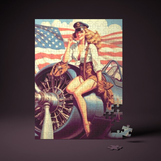 Vintage Airplane Pin-up Jigsaw Puzzle (Creator Uploaded)