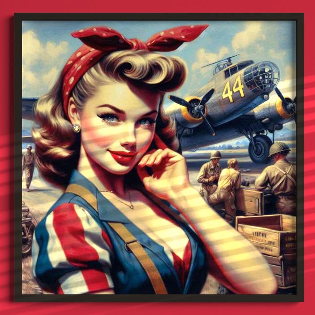 Vintage Airplane Pin Up Poster (Creator Uploaded)