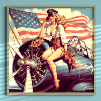 Vintage Airplane Pin-up