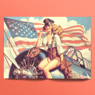 Vintage Airplane Pin-up Tissue Paper